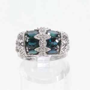 Heng Ngai 14K White Gold Diamond & Sapphire Ring